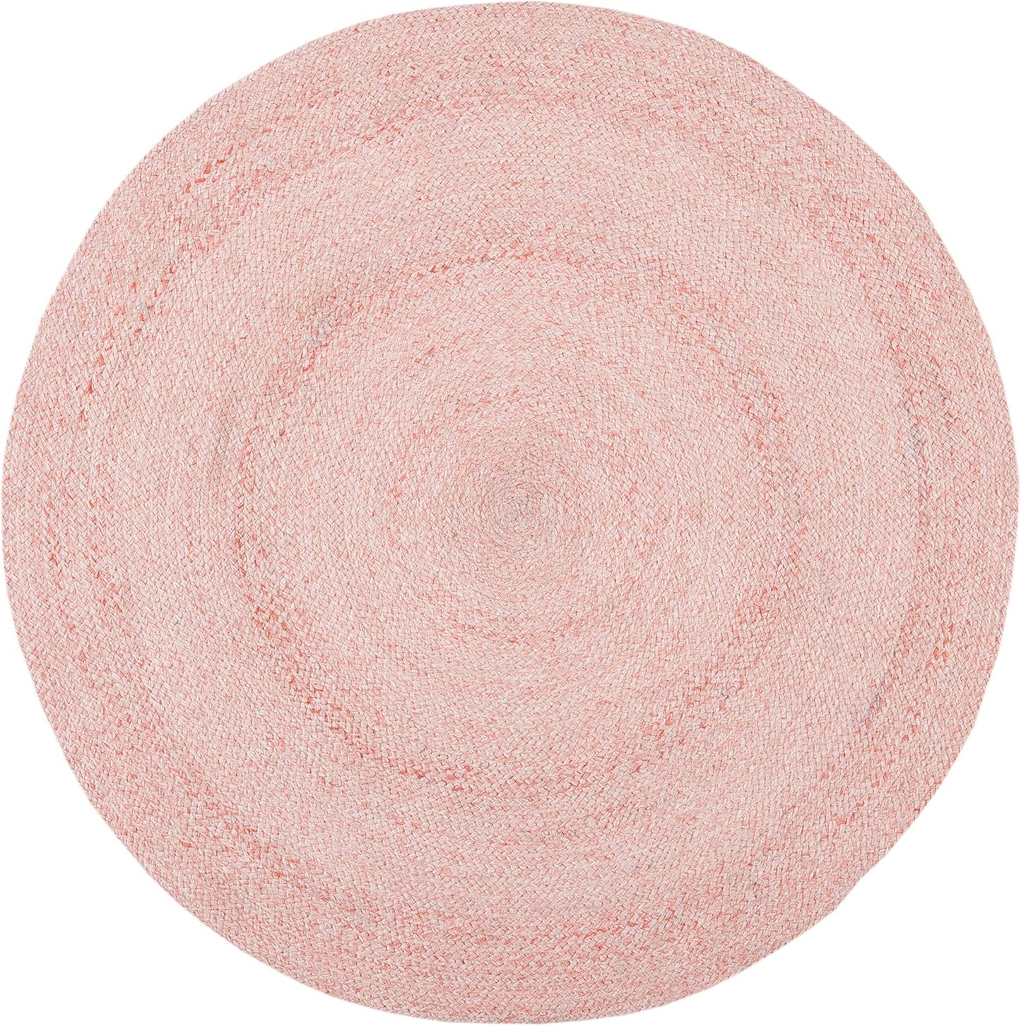 SAFAVIEH Cape Cod Collection Area Rug - 4' Round, Pink, Handmade Braided, Ideal for High Traffic Areas in Living Room, Bedroom (CAP224U)