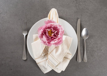 DII Beautiful Peony Flower Napkin Rings Pink, 4 Piece