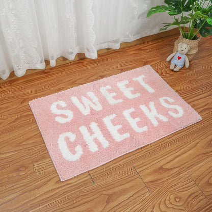 Ohocut Sweet Cheeks Bath Mat for Tub, Cute Pink Bath Mats Non Slip, Blush Pink Bathroom Decor, Anti Slip Microfiber Bath Rugs, Funny Bath Rugs, 24"x16"