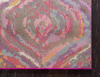 Unique Loom Estrella Collection Colorful, Abstract, Geometric, Gradient, Modern Area Rug (3' 3 x 5' 3 Rectangular, Multi/Pink)