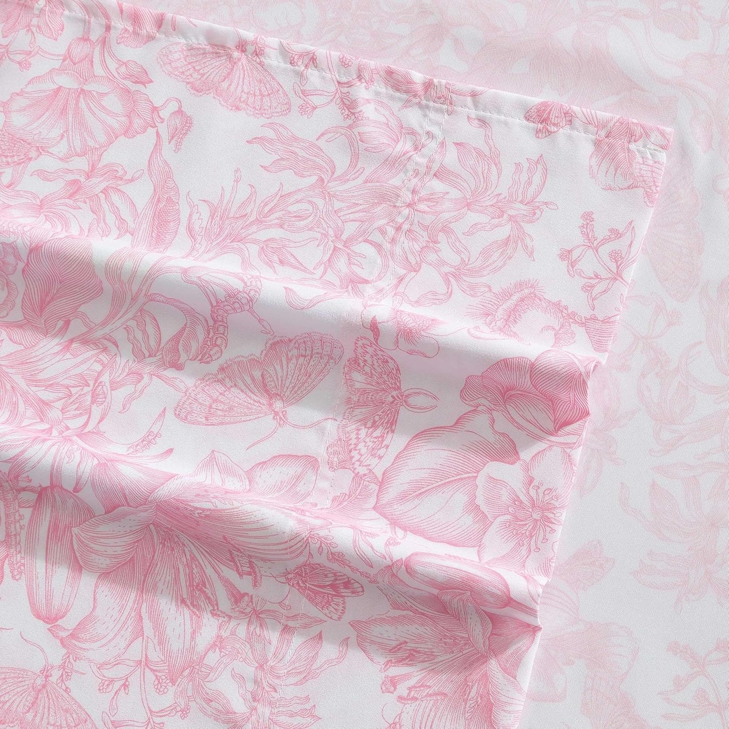 Betsey Johnson - Twin XL Bed Sheets, Fade & Wrinkle Resistant Bedding Set with Matching Sham(s), Soft & Lightweight (Fairytale Floral Pink, Twin XL)