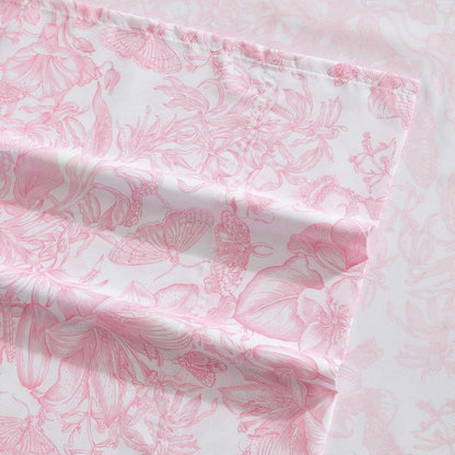 Betsey Johnson - Twin XL Bed Sheets, Fade & Wrinkle Resistant Bedding Set with Matching Sham(s), Soft & Lightweight (Fairytale Floral Pink, Twin XL)