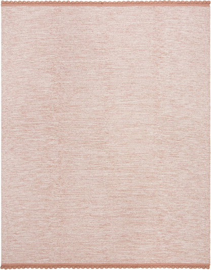 SAFAVIEH Area Rug 8x10 - Montauk Collection - Large - Peach, Handmade Cotton, Ideal for Living Room, Bedroom, Office, Dining Space (MTK615O)