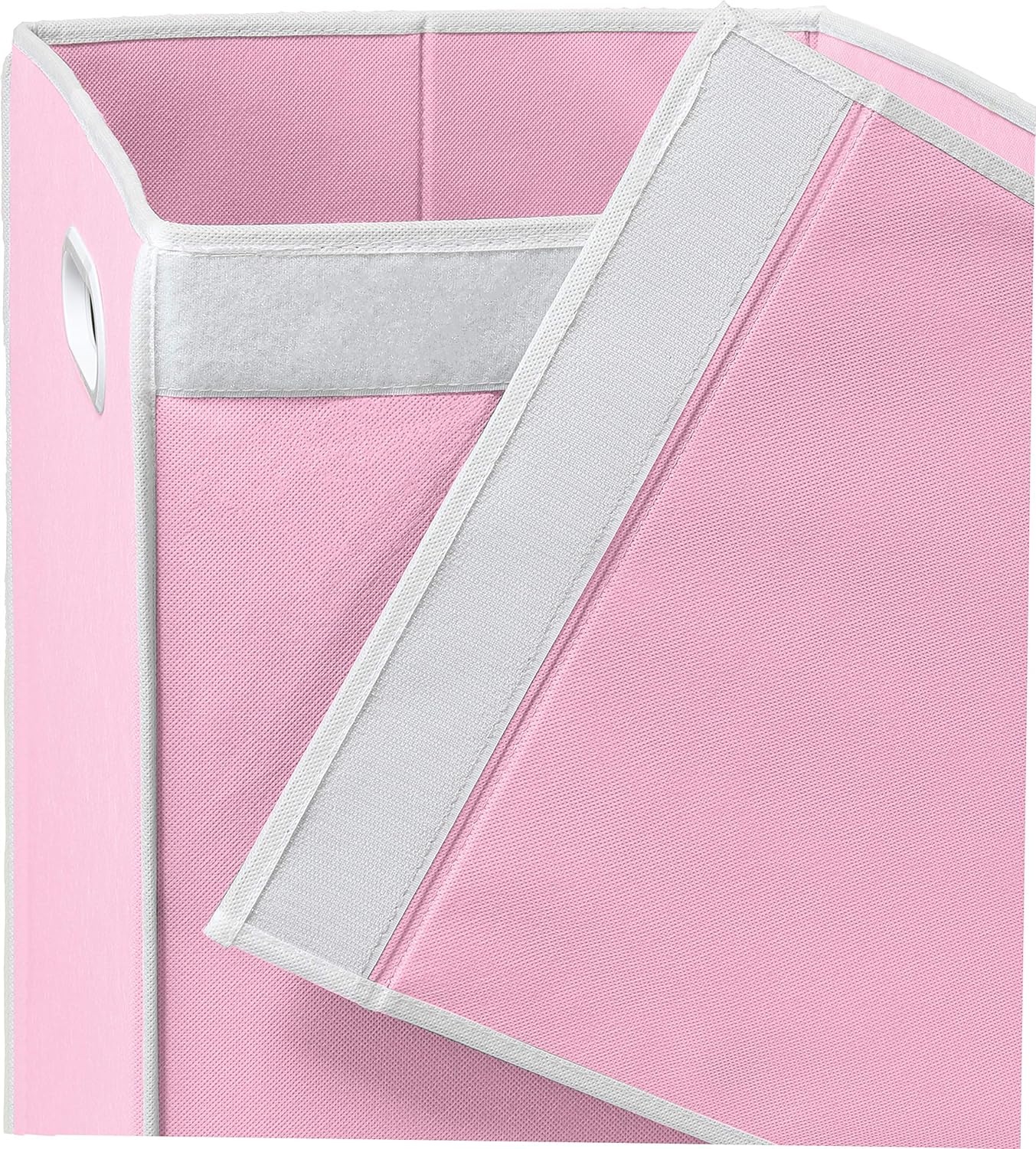 Simple Houseware Foldable Laundry Hamper Basket with Lid, Pink