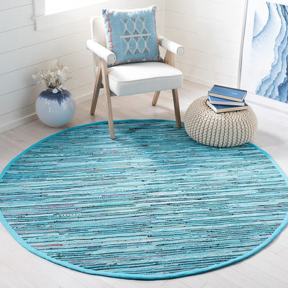 SAFAVIEH Rag Rug Collection Accent Rug - 2' x 3', Light Pink & Multi, Handmade Boho Stripe Cotton, Ideal for High Traffic Areas in Entryway, Living Room, Bedroom (RAR125E)