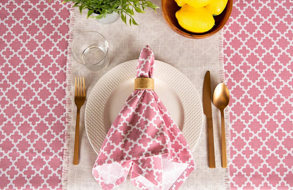 DII Lattice Tabletop Collection, Tablecloth, 60x104, Rose Pink