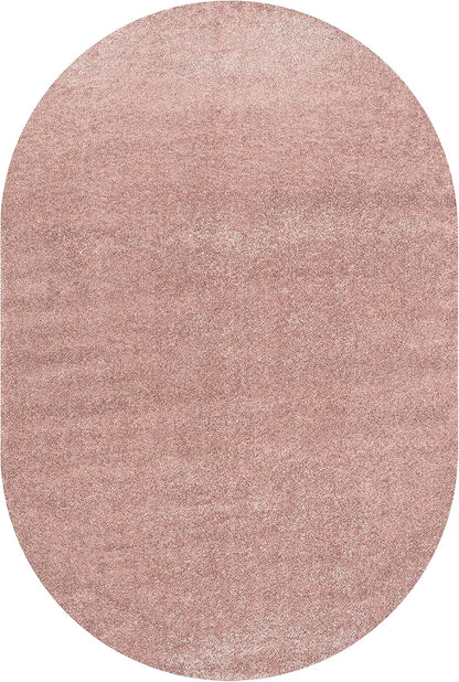 JONATHAN Y Haze Solid Low-Pile Pink 3x5 Oval Indoor Area Rug, Coastal,Bohemian,Minimalist,Classic, Easy-Cleaning for Living Room,Bedroom,Kitchen,Pet Friendly,Non-Shedding (SEU100P-3OV)