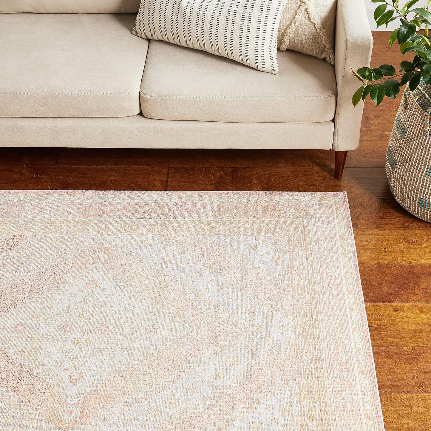 Momeni Rugs ISABEISA-7PNK4060 Isabella Traditional Geometric Flat Weave Area Rug, 4'0" x 6'0", Pink