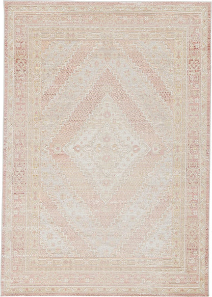 Momeni Rugs ISABEISA-7PNK4060 Isabella Traditional Geometric Flat Weave Area Rug, 4'0" x 6'0", Pink