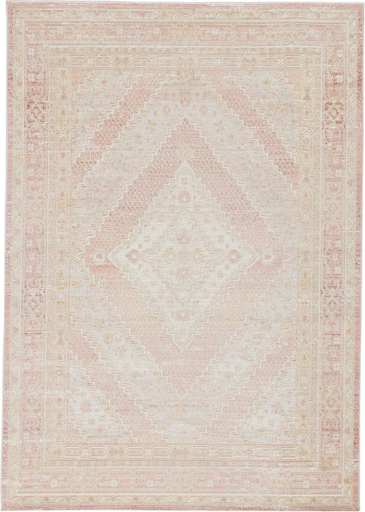Momeni Rugs ISABEISA-7PNK4060 Isabella Traditional Geometric Flat Weave Area Rug, 4'0" x 6'0", Pink