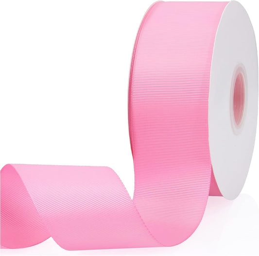 Peach Pink 2" X 50 Yards Solid Color Double Faced Grosgrain Ribbon for Gifts Wrapping, Wedding, Party, Crafts, Hair Bows, Flowers, Home DIY Decor