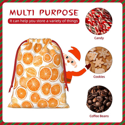 DCEHGEW Peach Soft Drawstring Gift Wrapping Bags, Reusable Polyester Pouch Storage Bag for Christmas, Halloween, Party Favors, Jewelry, Small Size: 7.9x10.6 inches