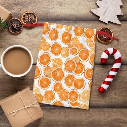 DCEHGEW Peach Soft Drawstring Gift Wrapping Bags, Reusable Polyester Pouch Storage Bag for Christmas, Halloween, Party Favors, Jewelry, Small Size: 7.9x10.6 inches