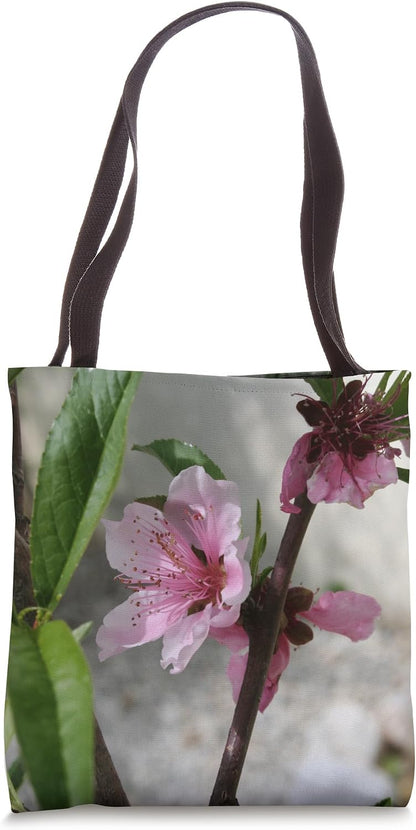 Pink Peach Blossom Tote Bag