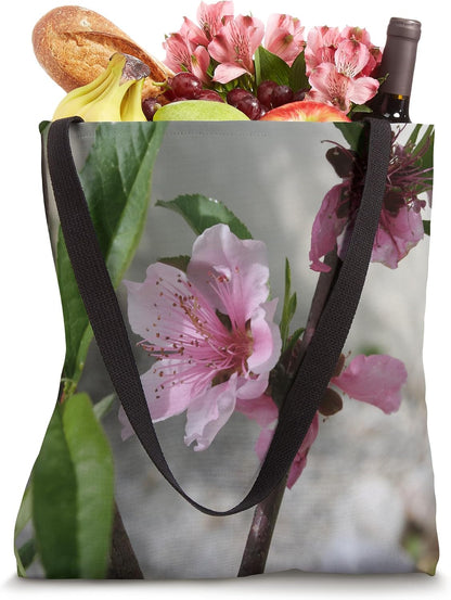 Pink Peach Blossom Tote Bag