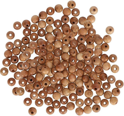 200Pcs Peach Wood Beads 0.6cm – DIY Jewelry Making Supplies for Necklaces Bracelets, Handmade Craft Accessories with Exquisite Carving