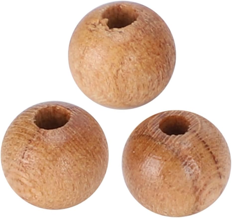 200Pcs Peach Wood Beads 0.6cm – DIY Jewelry Making Supplies for Necklaces Bracelets, Handmade Craft Accessories with Exquisite Carving