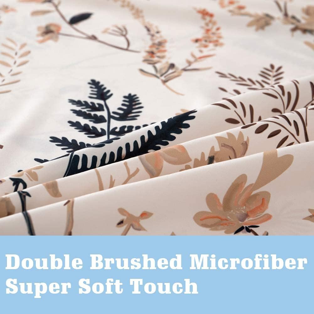 6 Piece Blush Pink Floral Printed Queen Sheet Set Deep Pocket