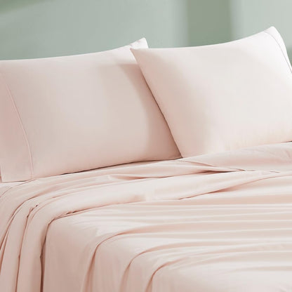 100% Organic Cotton Pillow Cases standard Size Set of 2, Pale Pink, 300 Thread Count Pillow Covers, Percale, Cooling, Crisp, Breathable Pillowcases for Home, Hotel Pillows, 30"x20”