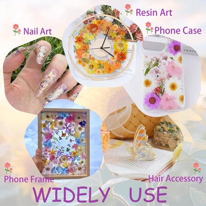 40Pcs Pink Dried Pressed Flowers for Crafts, Dry Flowers Kit for Resin Molds,Epoxy Resin Accessories,Bookmark,Nails, Jewelry Molds,Candle Making Supplies,Soap,Frame,Cakes