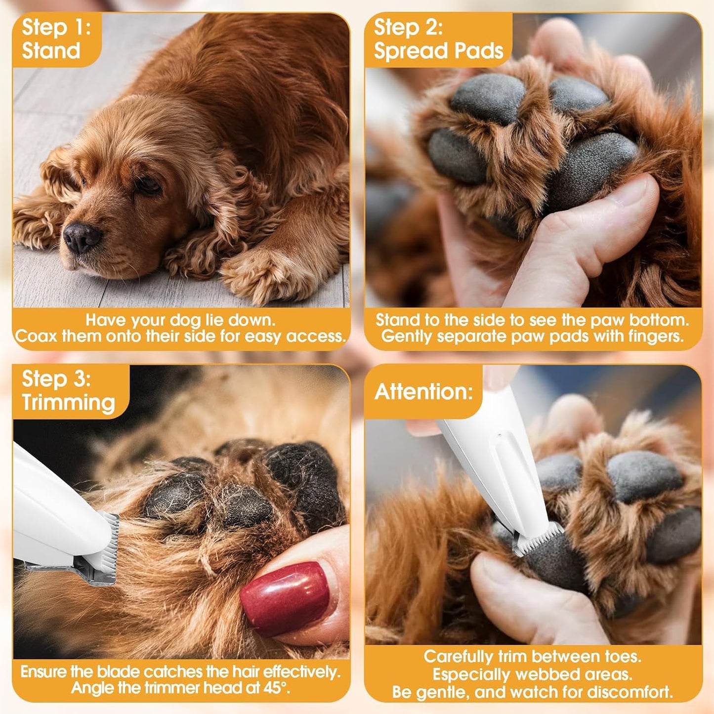 Palksky Dog Paw Trimmer, Upgraded 18mm-Blade Electric Dog Clippers for Groomming-with Led Display, Waterproof Pet Micro Precisiion Trimmer, Rechargeable Hair Shaver for Paws, Ears, Face, Rump-and Eyes