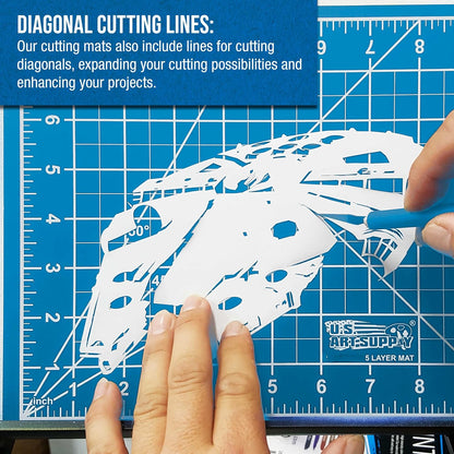 12" x 18" Self-Healing Cutting Mat 5-Ply - Double-Sided Pink/Blue Craft Mat, Non-Slip Cutting Mats for Crafts, Sewing, Quilting, Scrapbooking