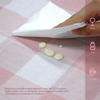 Rectangle Table Cloth Waterproof Gingham Pink 55"x71"