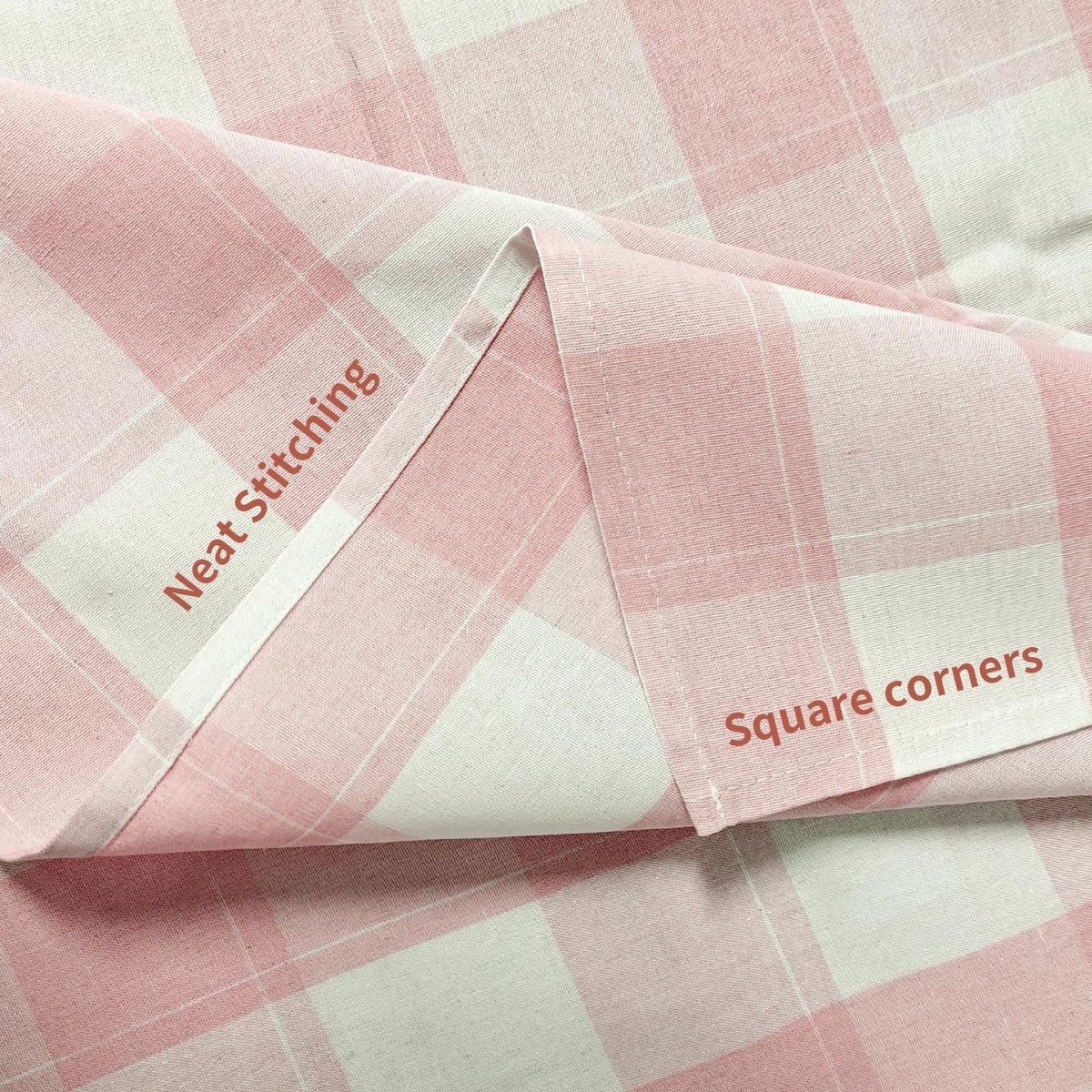 Rectangle Table Cloth Waterproof Gingham Pink 55"x71"