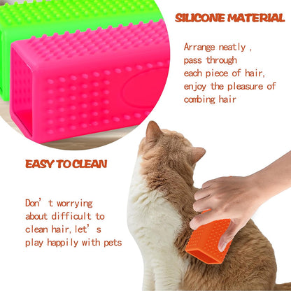 2pcs Pet Dog Cat Hair Remover, Pet Hair Removal Tool, Hollow Cleaner Brush for car，Interior, Furniture, Sofa (green and pink)