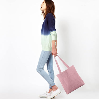 Corduroy Tote Bag with Zip, Shoulder Bag Women's Hobos Handbags Large Capacity Shopping Bag with Inner Pocket