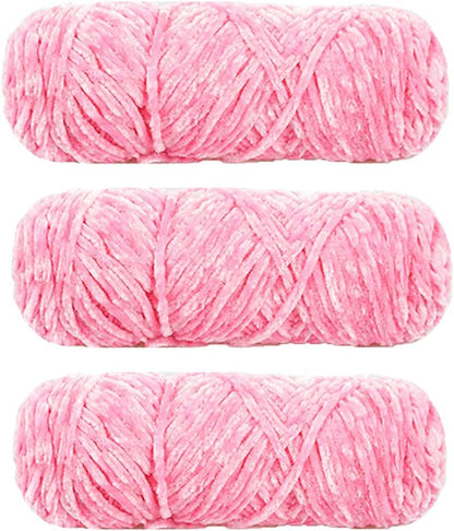 3 Skeins 300g Fluffy Chenille Velvet Yarn Crochet Hat Scarf Sweater Shawl Yarn Weaving Yarn Knitting Materials Peach Pink