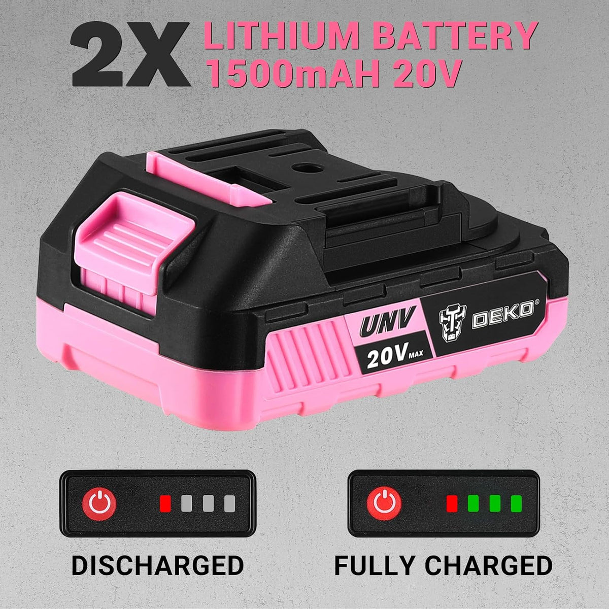 Power Drill Cordless: 20V Electric Drills with 3/8-Inch Keyless Chuck, Variable Speed, Power Cordless Drill Set Tool with 2 Batteries, Charger&30 Accessories(Pink)