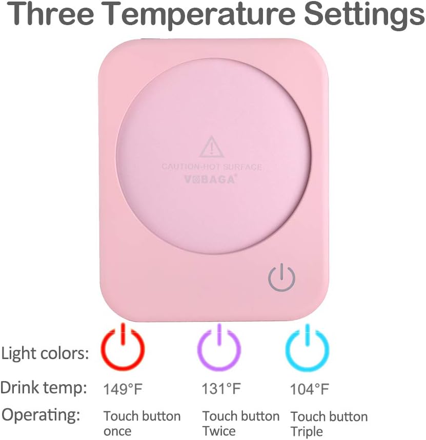 Mug Warmer & Coffee Mug Warmer with 4 Hours Auto Shut-Off, Coffee Warmer Plate for Office Home Desk Use with 3 Temperature Settings, Cup Warmer for Cocoa, Tea, Milk, Water, Coffee Gifts(No Cup)