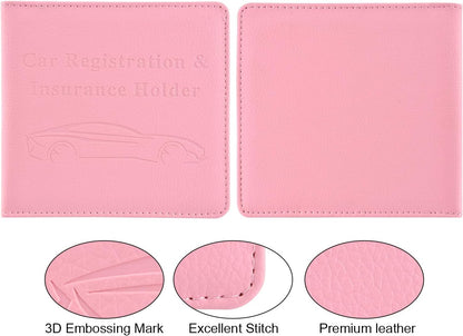 Car Registration and Insurance Holder, Glove Box Organizer, Pink