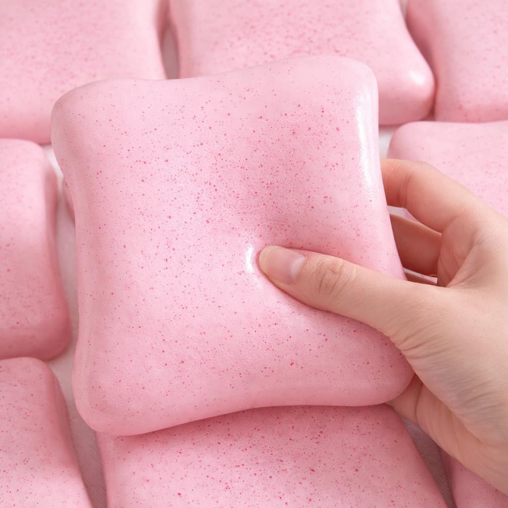 Bread Pink Butter Squishy Food, Slow Rising Soft Squeeze Stress Relief for Desk & Office Use (Bread Pink)
