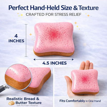 Bread Pink Butter Squishy Food, Slow Rising Soft Squeeze Stress Relief for Desk & Office Use (Bread Pink)