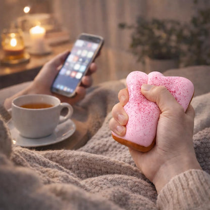 Bread Pink Butter Squishy Food, Slow Rising Soft Squeeze Stress Relief for Desk & Office Use (Bread Pink)