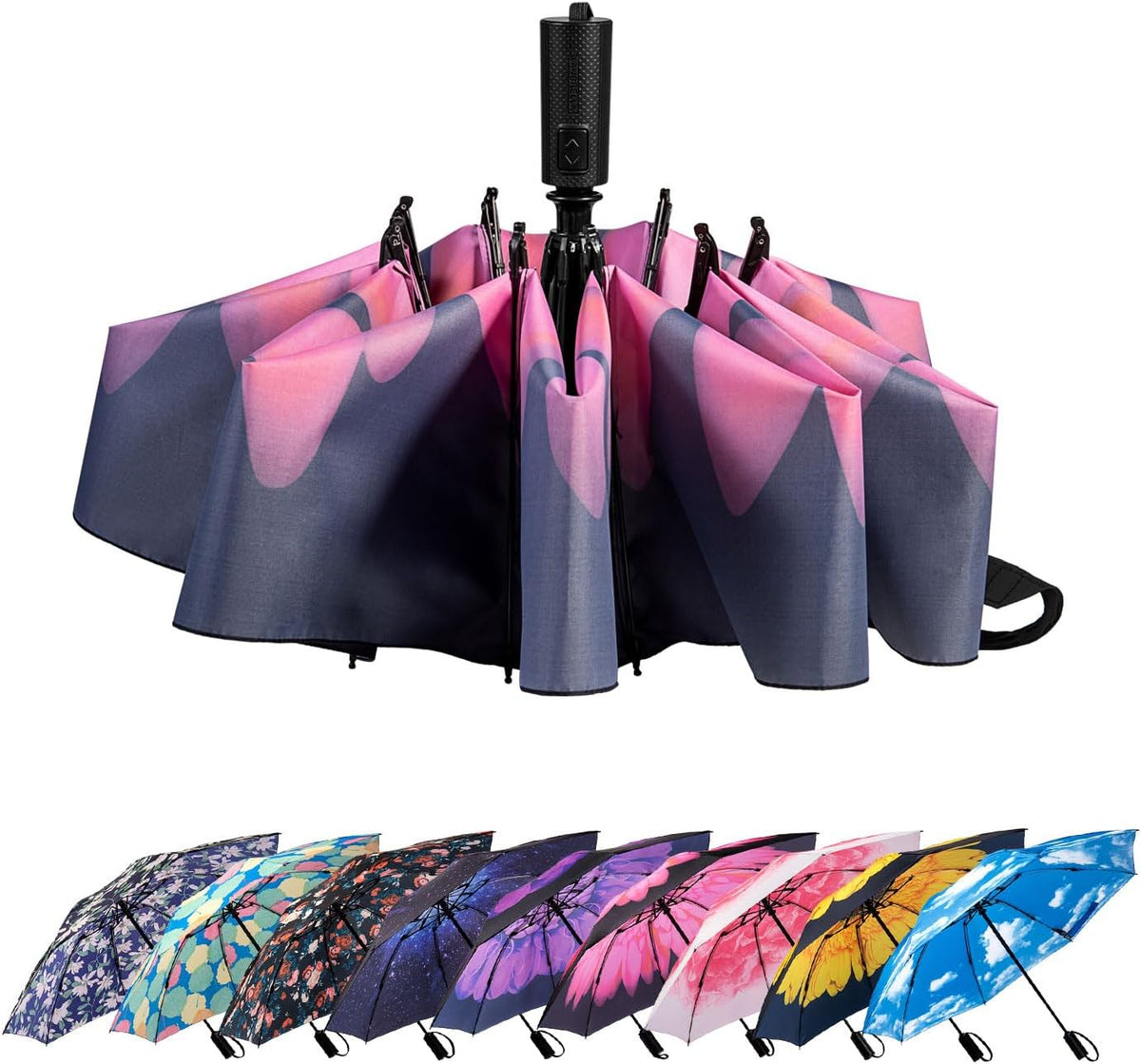 Umbrella Windproof Compact Travel Umbrella Auto Open Close for Rain