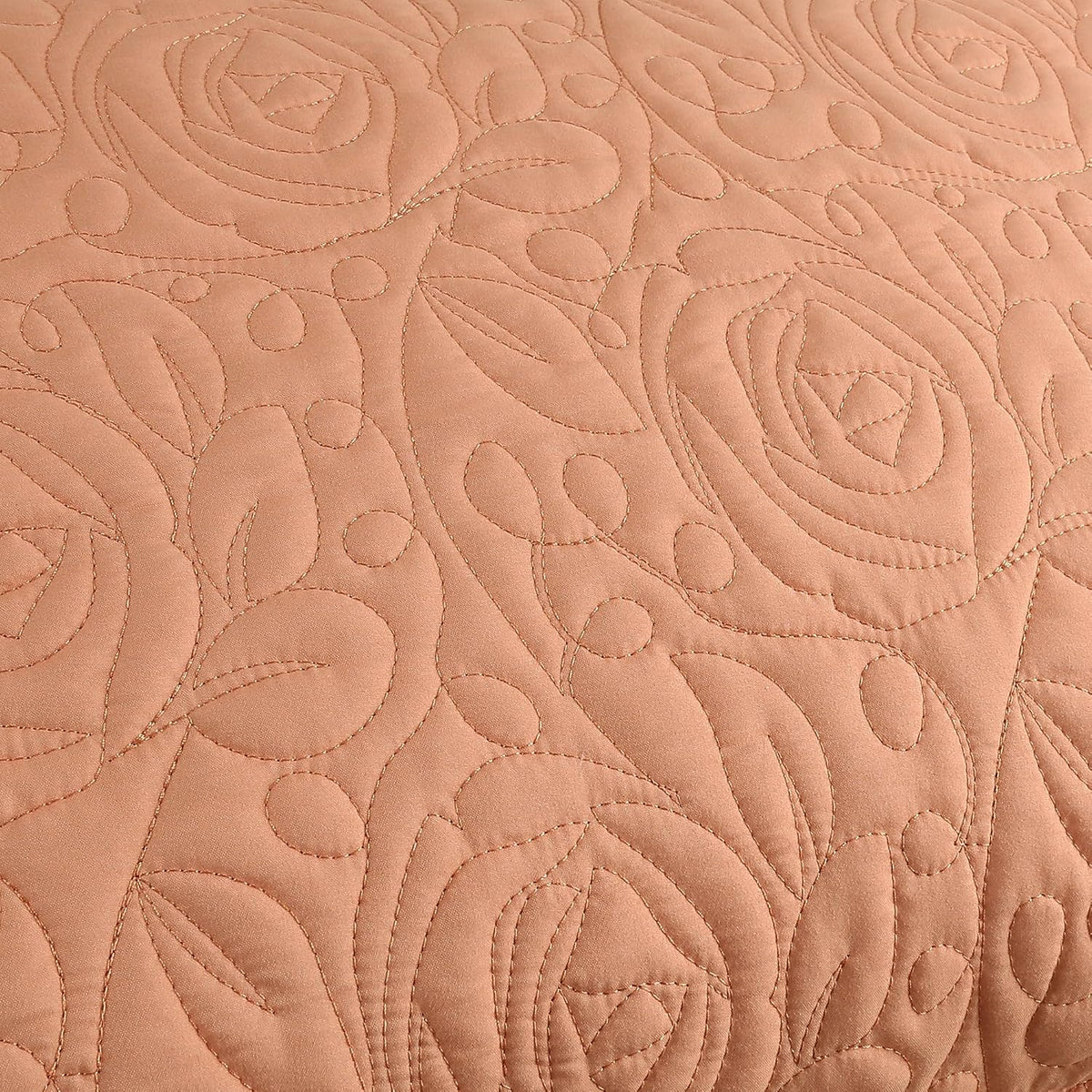 2-Piece Embroidered Pillow Shams, Decorative Microfiber Pillow Covers Set (Peach Fuzz, Standard)