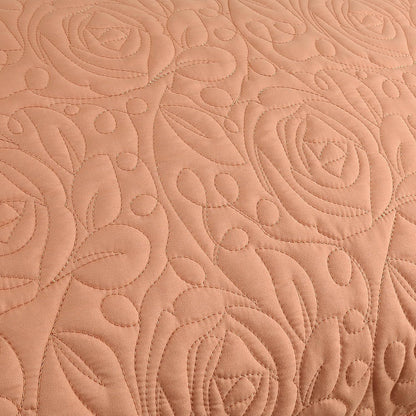 2-Piece Embroidered Pillow Shams, Decorative Microfiber Pillow Covers Set (Peach Fuzz, Standard)