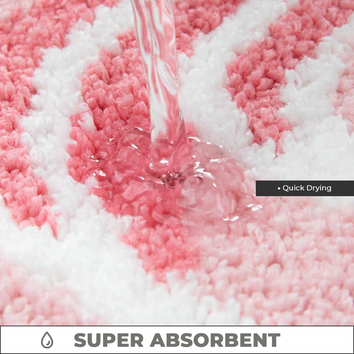 Floral Bathroom Mat Cute Rug Super Absorbent Bath Rug Non Slip Machine Wash Rug for Living Room, Bedroom and Kitchen (31"x20", Pink Rose)