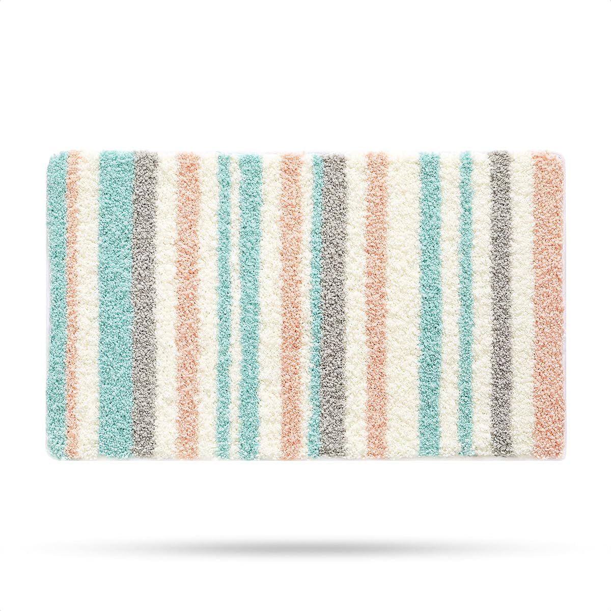 Stripes Bath Mat 20x31, Soft Absorbent Microfiber Bath Rugs