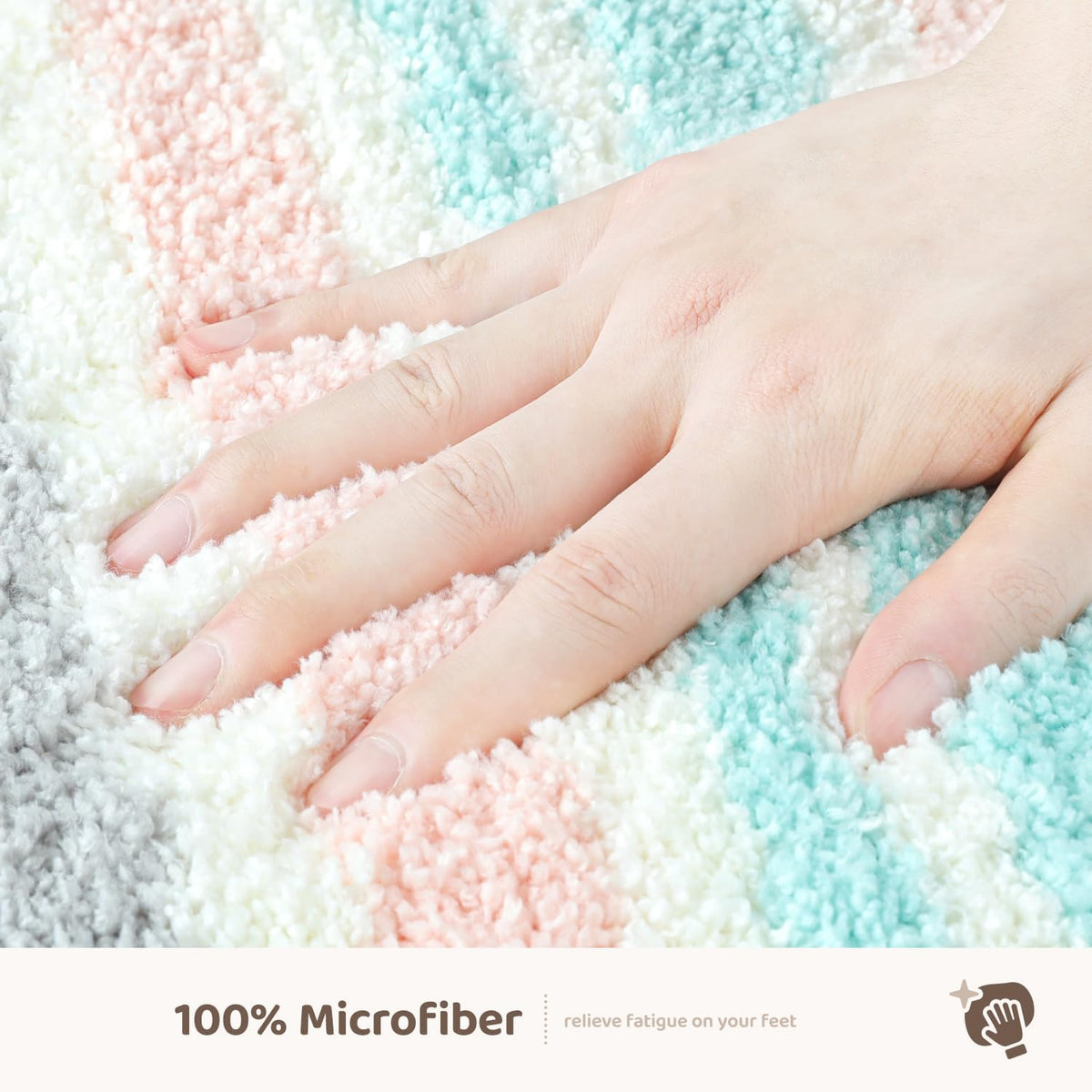 Stripes Bath Mat 20x31, Soft Absorbent Microfiber Bath Rugs