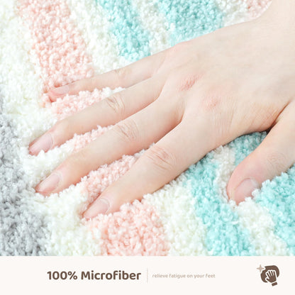 Stripes Bath Mat 20x31, Soft Absorbent Microfiber Bath Rugs