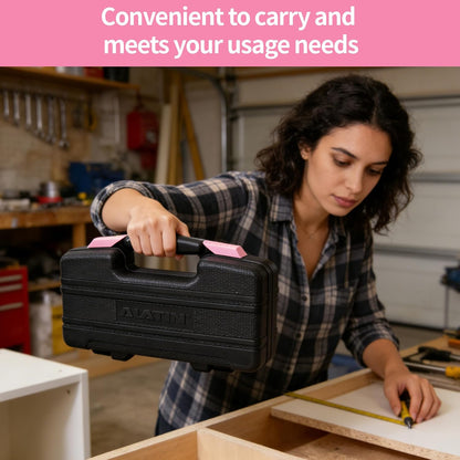 Pink Cordless Screwdriver Tool Set, 40-Piece Household Hand Tool Kit