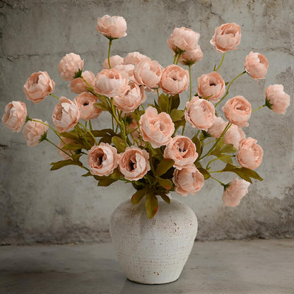 LADADA 4 Pcs 27" Faux Peony Stems, Bulk Floral Arrangements （Pink）