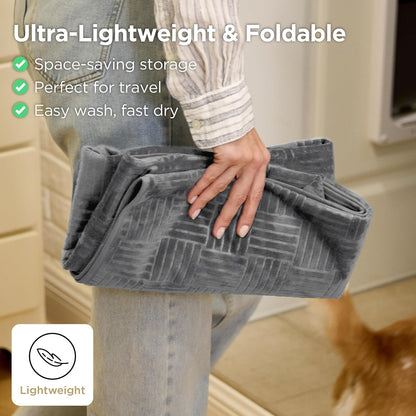 Bedsure Waterproof Couch Cover for Dogs Washable - Waterproof Blanket for Large Dogs Couch Sofa Bed Cozy, Lightweight Furniture Protector for Pet Cat Quick Drying, Ash Grey, 52x82IN