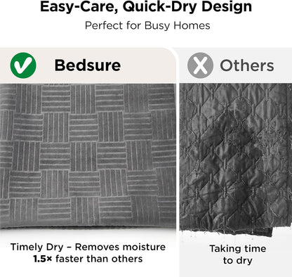Bedsure Waterproof Couch Cover for Dogs Washable - Waterproof Blanket for Large Dogs Couch Sofa Bed Cozy, Lightweight Furniture Protector for Pet Cat Quick Drying, Ash Grey, 52x82IN