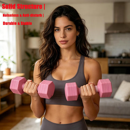 UiiDDrout Pink Adjustable Dumbbells Set 5 LB Pair - Quick Dial System for Instant Weight Changes, Vibration Technology for Enhanced Toning, Non-Slip Handle, Space-Saving Home Gym Strength Training