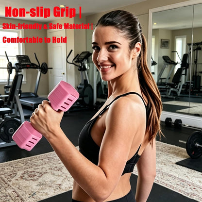 UiiDDrout Pink Adjustable Dumbbells Set 5 LB Pair - Quick Dial System for Instant Weight Changes, Vibration Technology for Enhanced Toning, Non-Slip Handle, Space-Saving Home Gym Strength Training